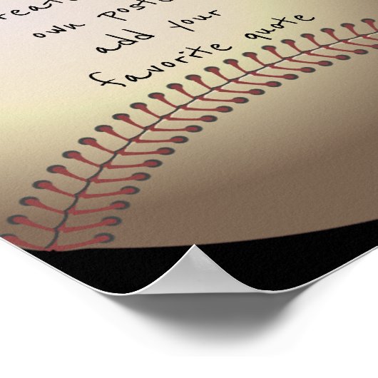 ポスタカスタムー自分の引用文野球デザインを追加 ポスター (角)