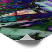 ポスタサイケデリックー – レインボー絞り染めジャングルプリント ポスター (角)