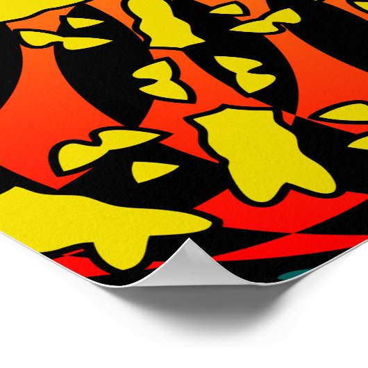 ポスタトリップ(幻覚体験)のようなー:サイケデリック万華鏡のように千変万化するパターン・アートワーク ポスター (角)