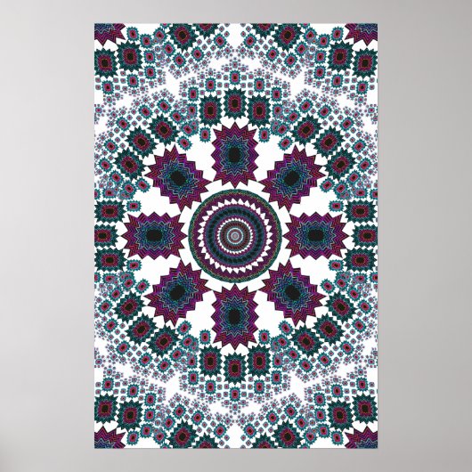 ポスタトリップ(幻覚体験)のようなー:抽象芸術放射状アートワーク ポスター (正面)