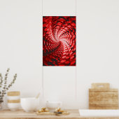 ポスタトリップ（幻覚体験）のようなー：抽象芸術赤 ポスター (キッチン)