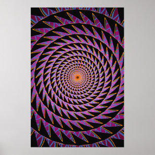 ポスタトリップ(幻覚体験)のようなー:鋸歯状スパイラル ポスター