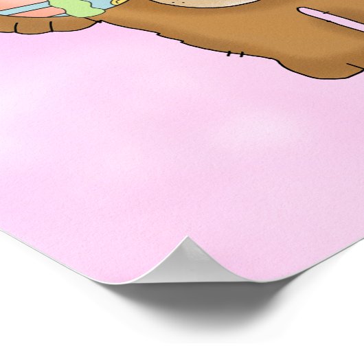 ポスタパーソナライズされたーベビーガールTeddy Bear ポスター (角)