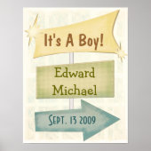 ポスタパーソナライズされたー新生児/任意の大事な行事 ポスター (正面)