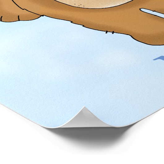 ポスタパーソナライズされたー男の赤ちゃんテディベアベビーボトル ポスター (角)