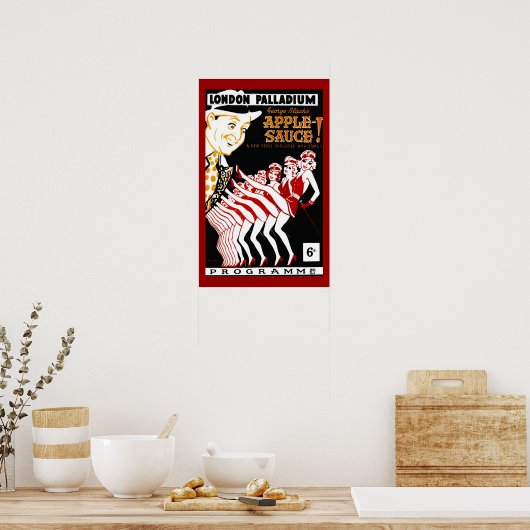 ポスタポップ・アートのーヴィンテージアート1940年代パラジウムアップルソース ポスター (キッチン)