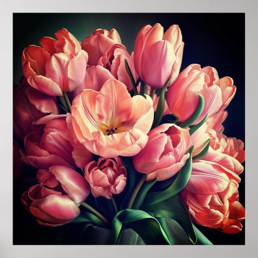 ポスタモダンーアートプリントの花 ポスター (正面)