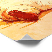 ポスタモダンーアート猫の飲み物 ポスター (角)