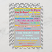 ポスタモダンー・ファースト・コミュニオン招待状 招待状 (正面/裏面)