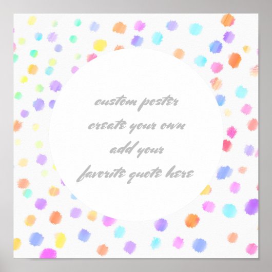 ポスターにお好きな名言を追加 水彩 カスタムスクエア ポスター (正面)