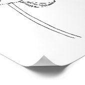 ポスターには半開き牡丹の花芽スケッチ ポスター (角)