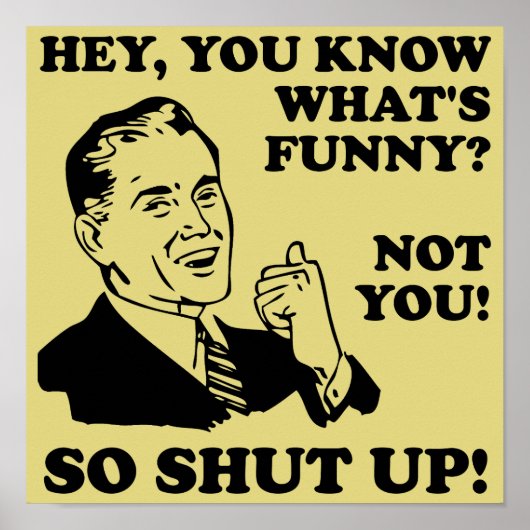 ポスターのサインおもしろいを閉じる ポスター (正面)