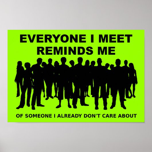 ポスターのサイン気にをおもしろい表示しない ポスター (正面)