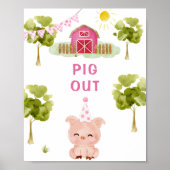 ポスターを張り出す。ピンクファーム動物の誕生日 ポスター (正面)