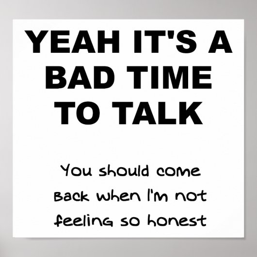 ポスターを話す時間がおもしろい悪い ポスター (正面)