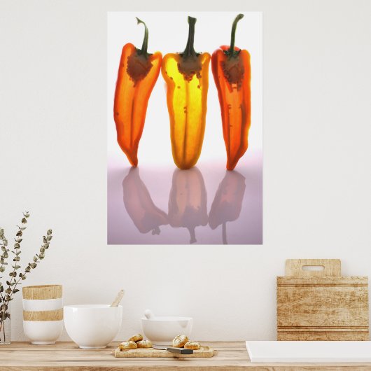 ポスターを通して光で半分にペッパー ポスター (キッチン)