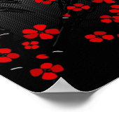 ポスターアジア赤白黒竹フローラ2 ポスター (角)