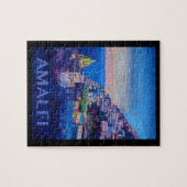 ポスターアマルフィのレトロ海岸イタリア ジグソーパズル (横)