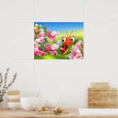 ポスターアートかわいいラディバグとスナップドラゴン ポスター (キッチン)