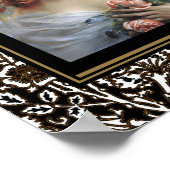 ポスターアートヴィンテージレディとピンクのバラ ポスター (角)