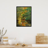 ポスターアート写真automne pont sous bois riviele ポスター (キッチン)