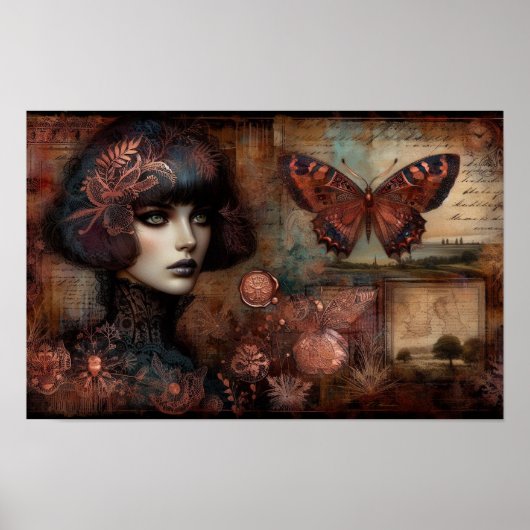 ポスターエフェビクトリアンメラレディーゴシック蝶 ポスター (正面)