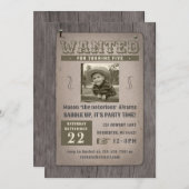 ポスターカウボーイ誕生日 招待状 (正面/裏面)