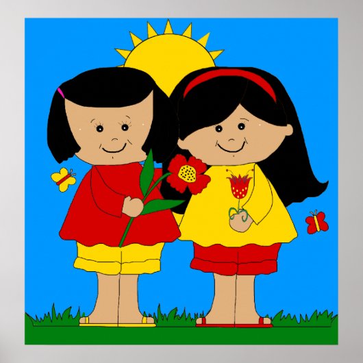 ポスターキッズフレンズ最高の女子ブルー ポスター (正面)