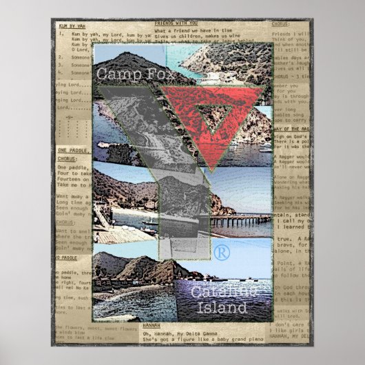 ポスターコラージュのキツネ、歌の歌詞、Yの写真 ポスター (正面)