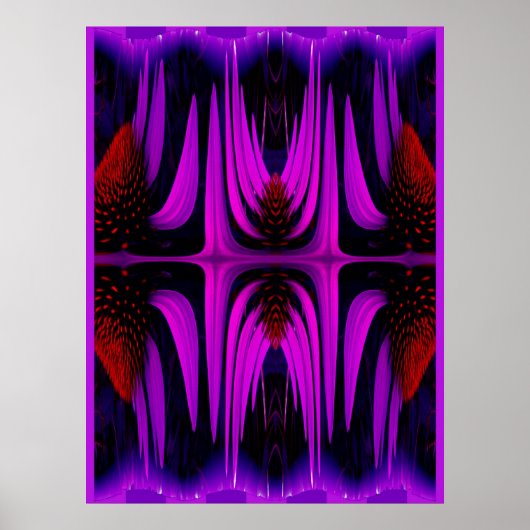 ポスターコンフロアー抽象芸術 – 紫 ポスター (正面)