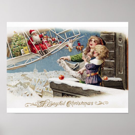 ポスターサンタクロース子供たちクリスマスヴィンテージ ポスター (正面)