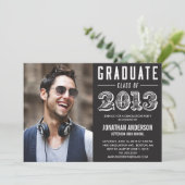 ポスタースタイルの卒業の招待状 招待状 (スタンド正面)