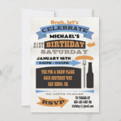 ポスタースタイルブルビール誕生祝い 招待状 (正面)