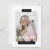 ポスタースタイルミニマルモダン主義の卒業写真 案内状 (正面)