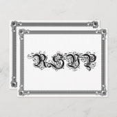 ポスタースタイルレッド&ブラックDIY RSVPポストカード インビテーションポストカード (正面/裏面)