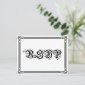 ポスタースタイルレッド&ブラックDIY RSVPポストカード インビテーションポストカード (スタンド正面)