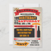 ポスタースタイル50番目の誕生祝い招待状 招待状 (正面)