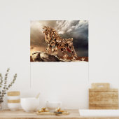 ポスタースチームパンク金ゴールドレオン ポスター (キッチン)