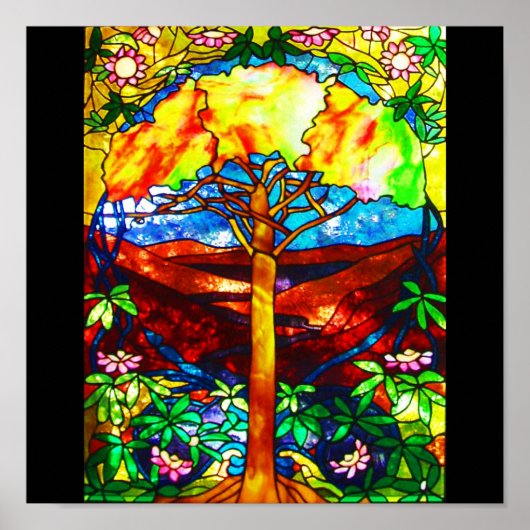 ポスターステンドグラス – ティファニー5 ポスター (正面)