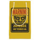 ポスターゾンビの発生。ゾンビ付き看板 スモールペーパーバッグ (正面)
