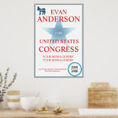 ポスターテンプレート民主党議員ロバ ポスター (キッチン)