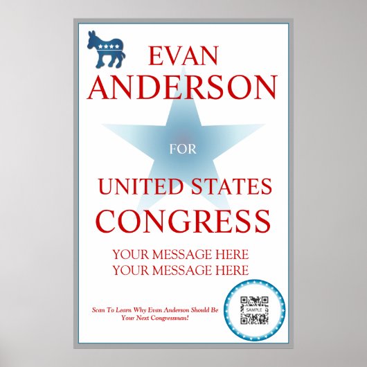 ポスターテンプレート民主党議員ロバ ポスター (正面)