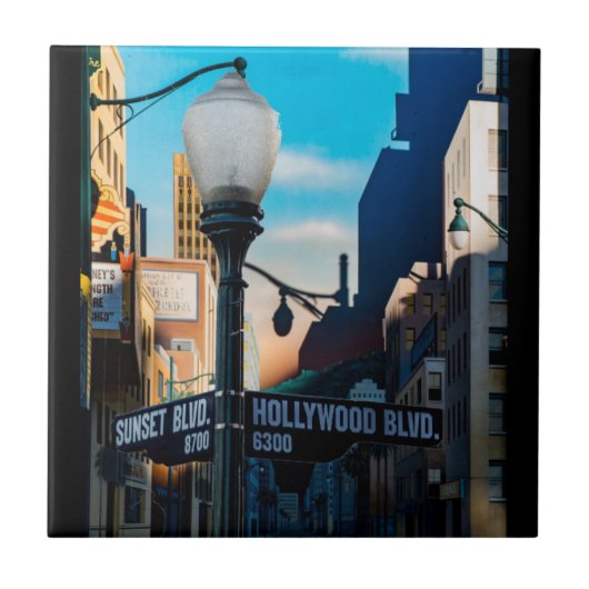 ポスターハリウッドBlvd.セラミックタイル タイル (正面)