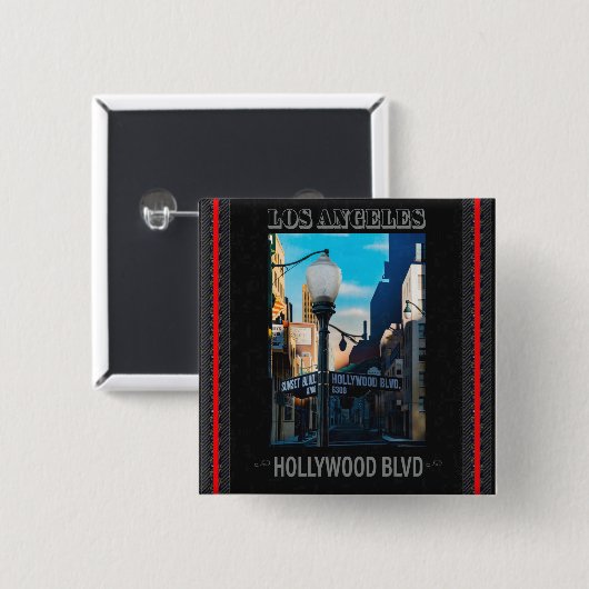 ポスターハリウッドBlvd.ボタン 缶バッジ (正面&裏面)