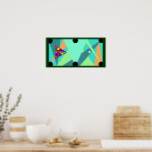 ポスタービリヤードPOOLテーブル抽象芸術ラック&準備完了 ポスター (キッチン)