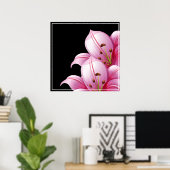 ポスターピンクのリリー ポスター (ホームオフィス)