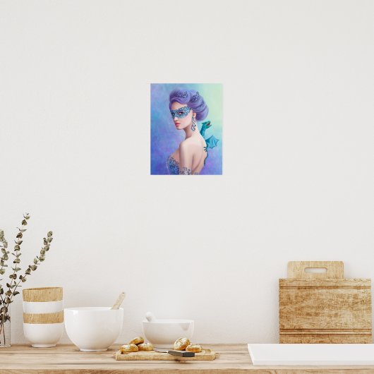 ポスターファンタジー冬の女性、美しい雪の女王 ポスター (キッチン)