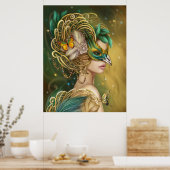 ポスターファンタジー女性鳥。 ポスター (キッチン)