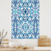 ポスターフローラ抽象芸術の背景 ポスター (キッチン)