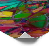 ポスターフローラ抽象芸術ステンドグラス ポスター (角)